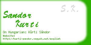 sandor kurti business card